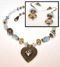 Tryst at the Taj Mahal - Necklace and Earring Set.